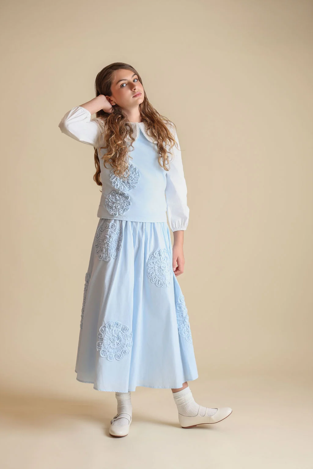 Poplin Pop Up Flower Skirt - Image 4