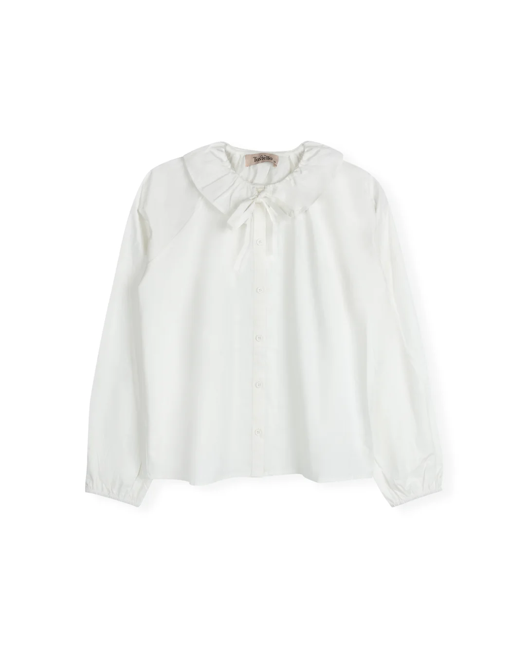 Poplin Ruffle Collar Tie Blouse
