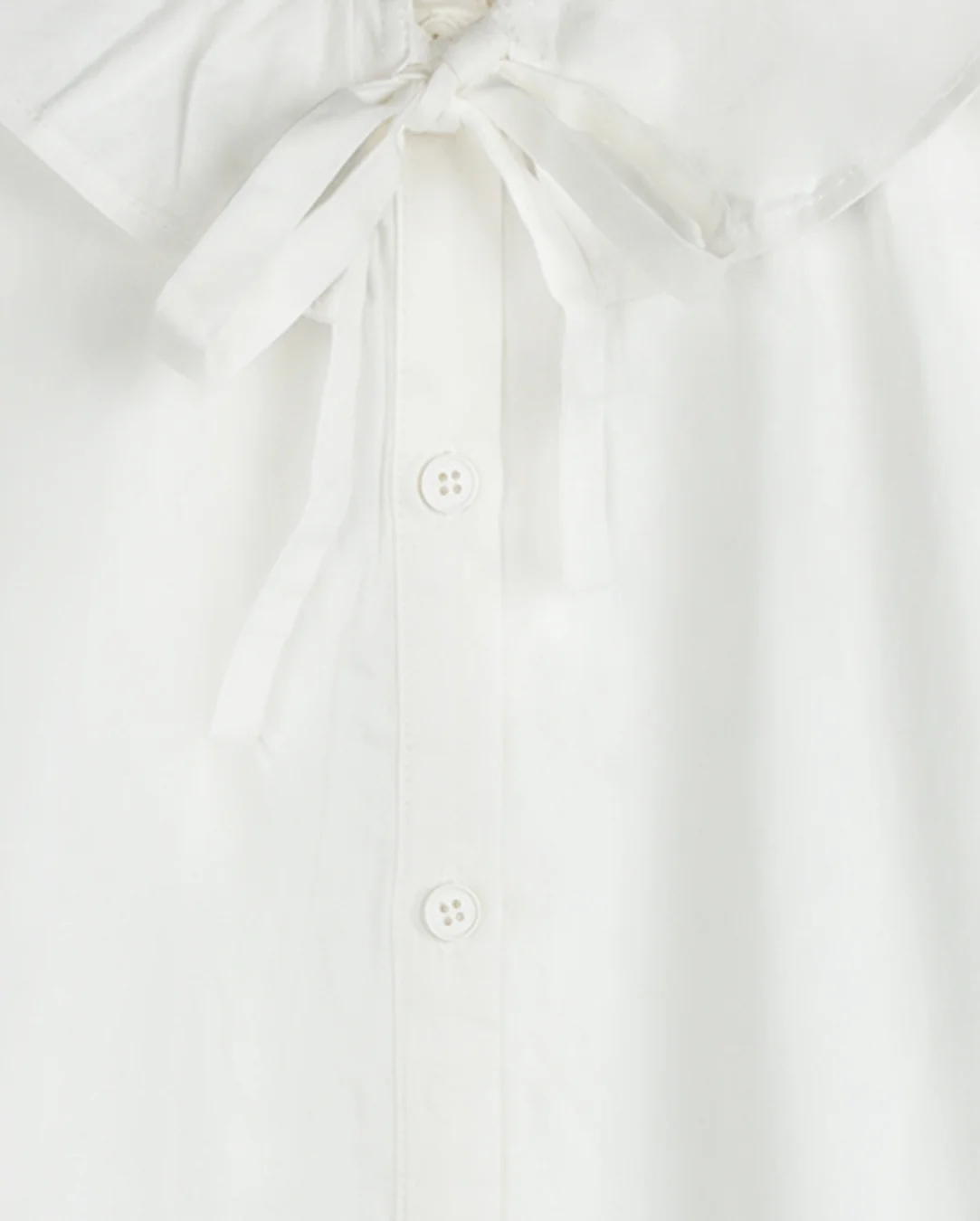 Poplin Ruffle Collar Tie Blouse - Image 2