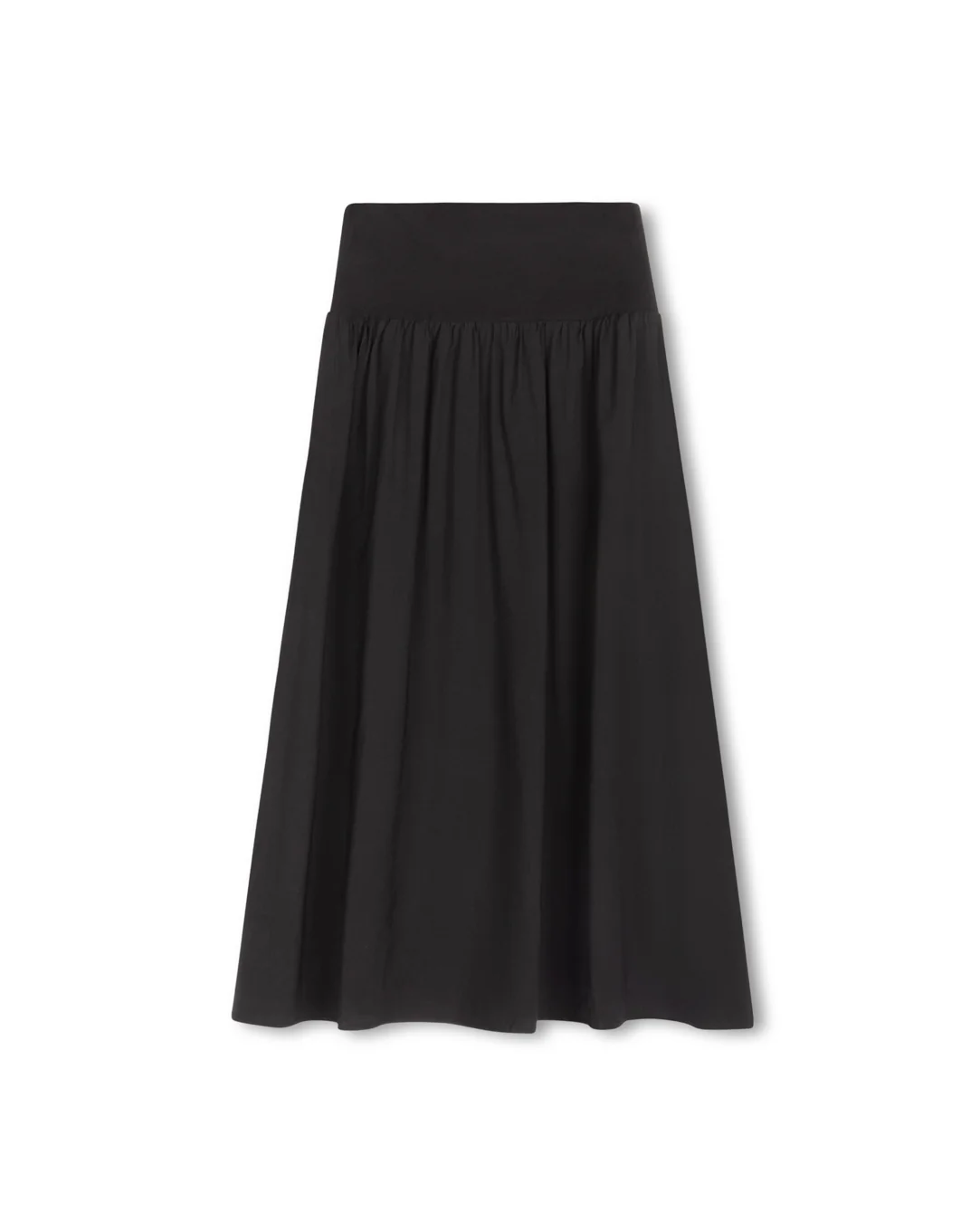 Poplin Skirt With Jersey Yolk - Image 3