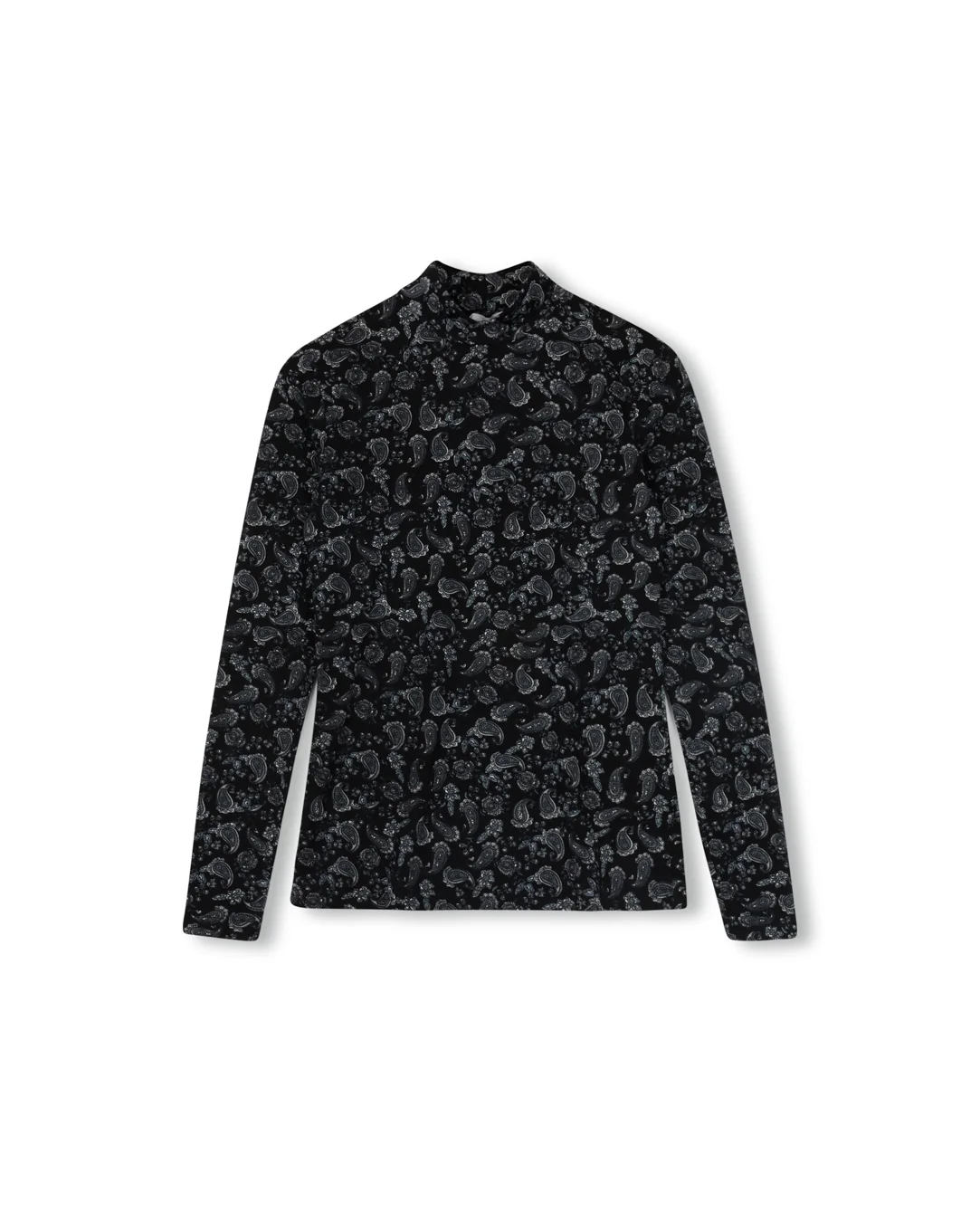 Printed Fitted Mock Neck