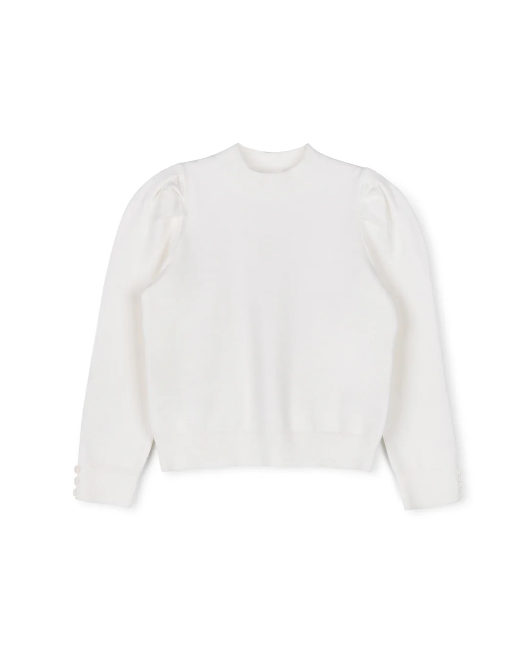 Puff Sleeve Button Cuff Sweater - Image 5