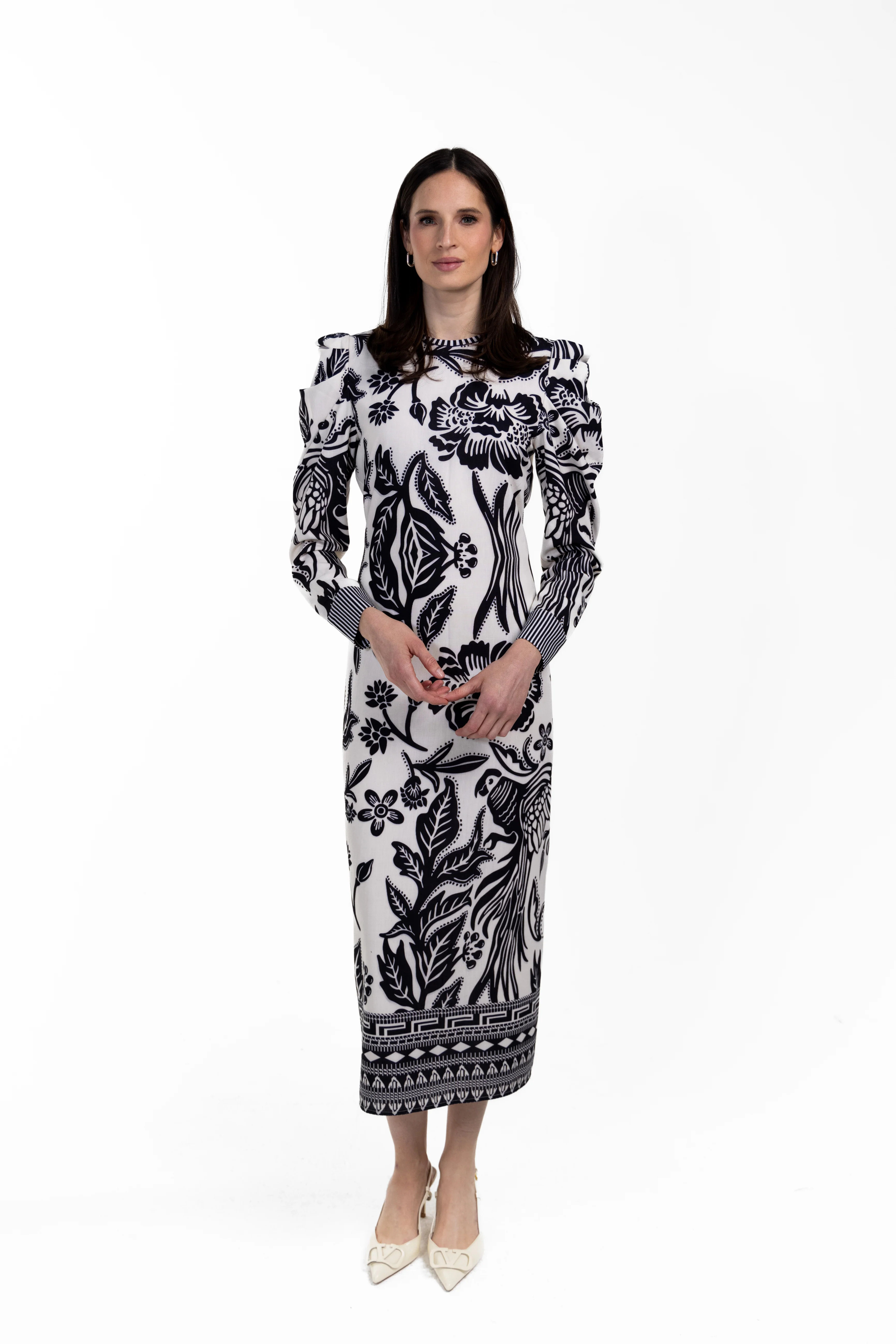 Puff Sleeve Floral Print Dress - Image 3