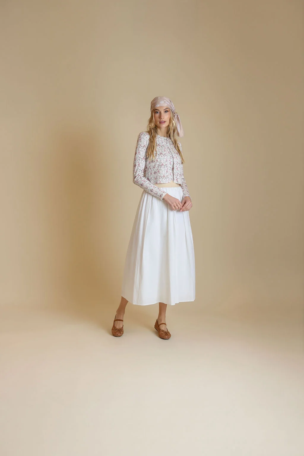 Raffia Waist Poplin Skirt - Image 3