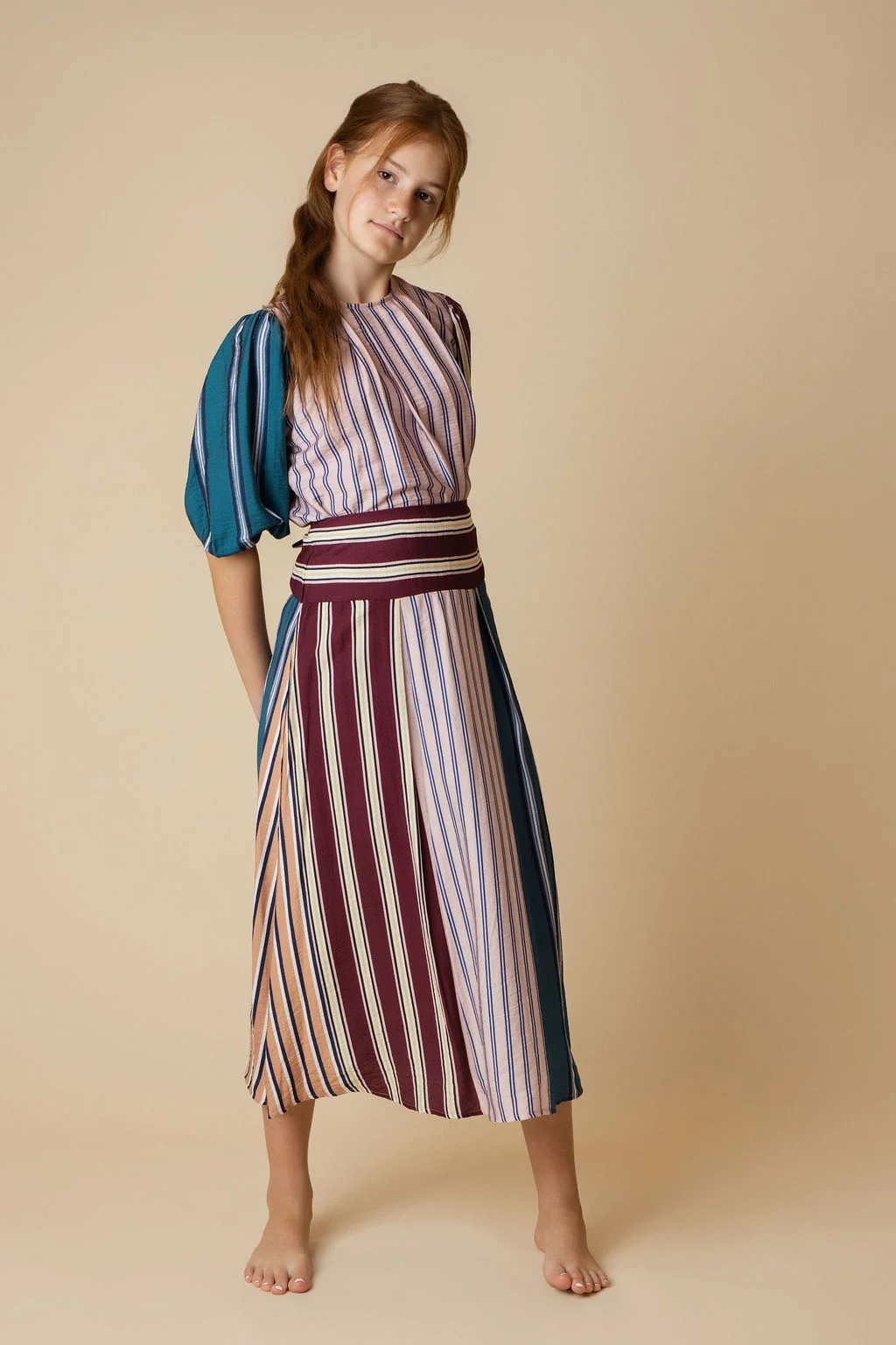 Rane Mixed Pinstriped Skirt - Image 3