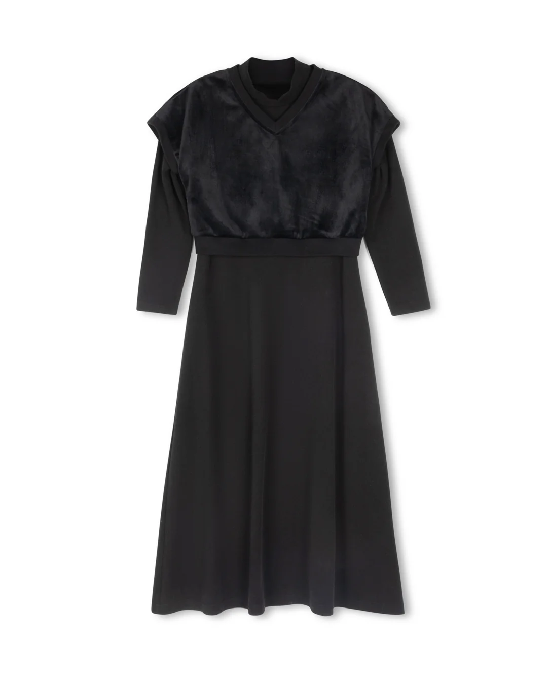 Ribbed Robe With Vest Overlay