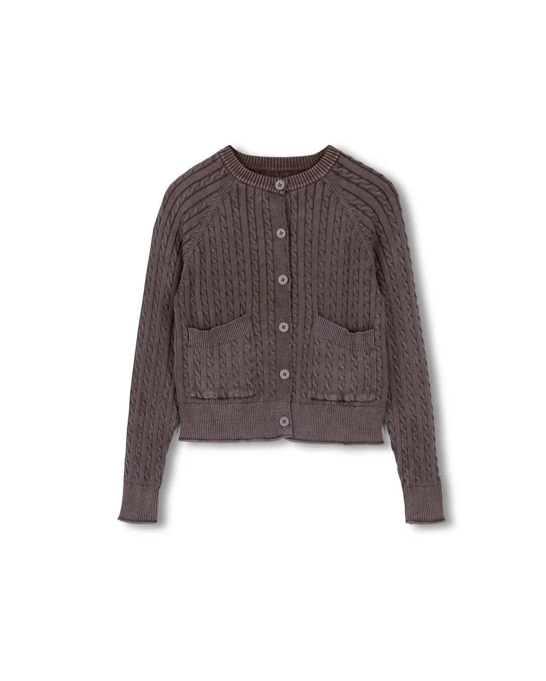 Rounded Collar Knit Cardigan