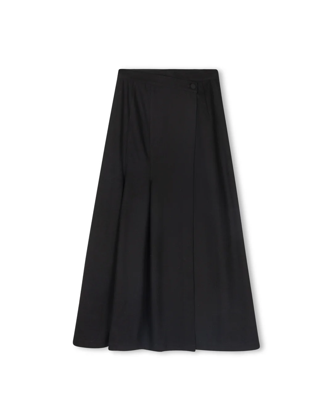 Side Pleated Wool Wrap Skirt - Image 3