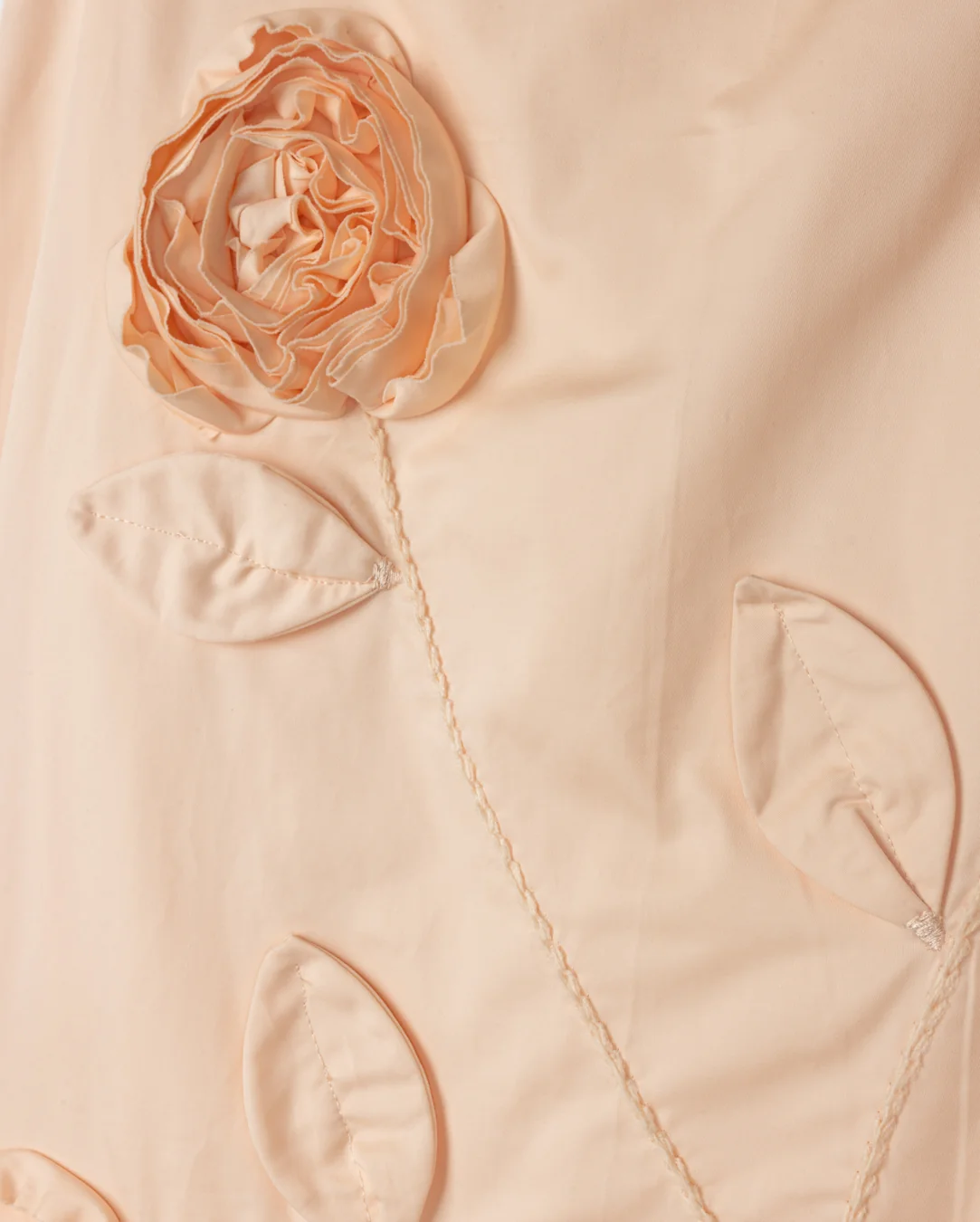 Silk Poplin Appliqued Skirt - Image 3