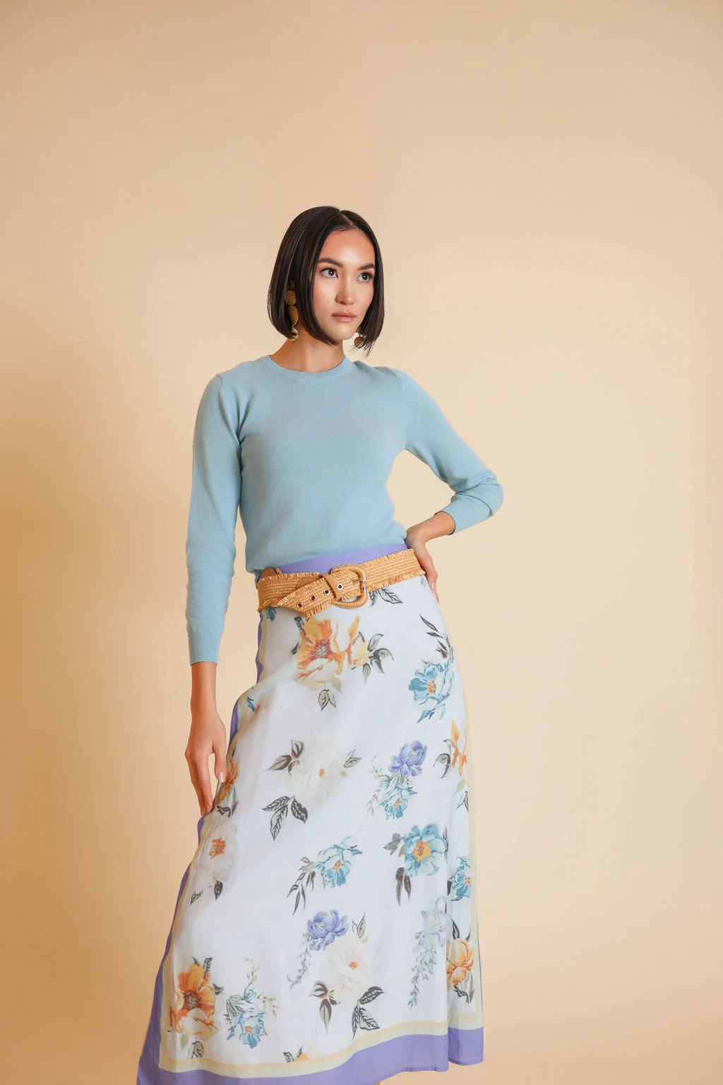 Silk Printed Detailed Skirt - Image 3