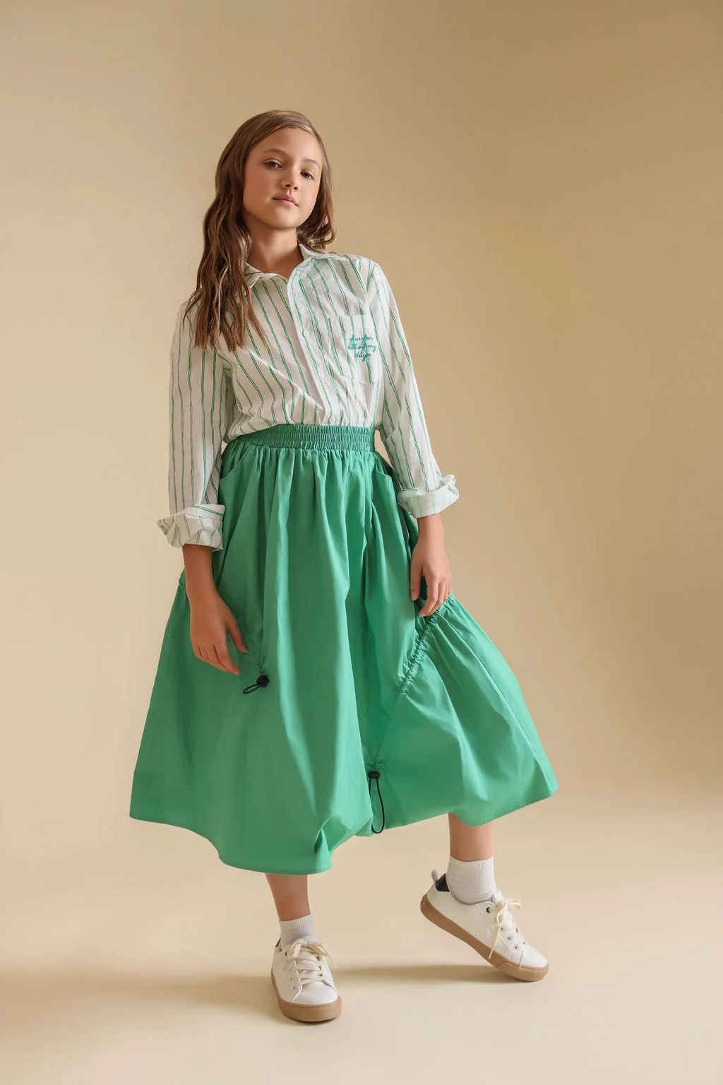 Sketch Pinstriped Embroidered Blouse - Image 5