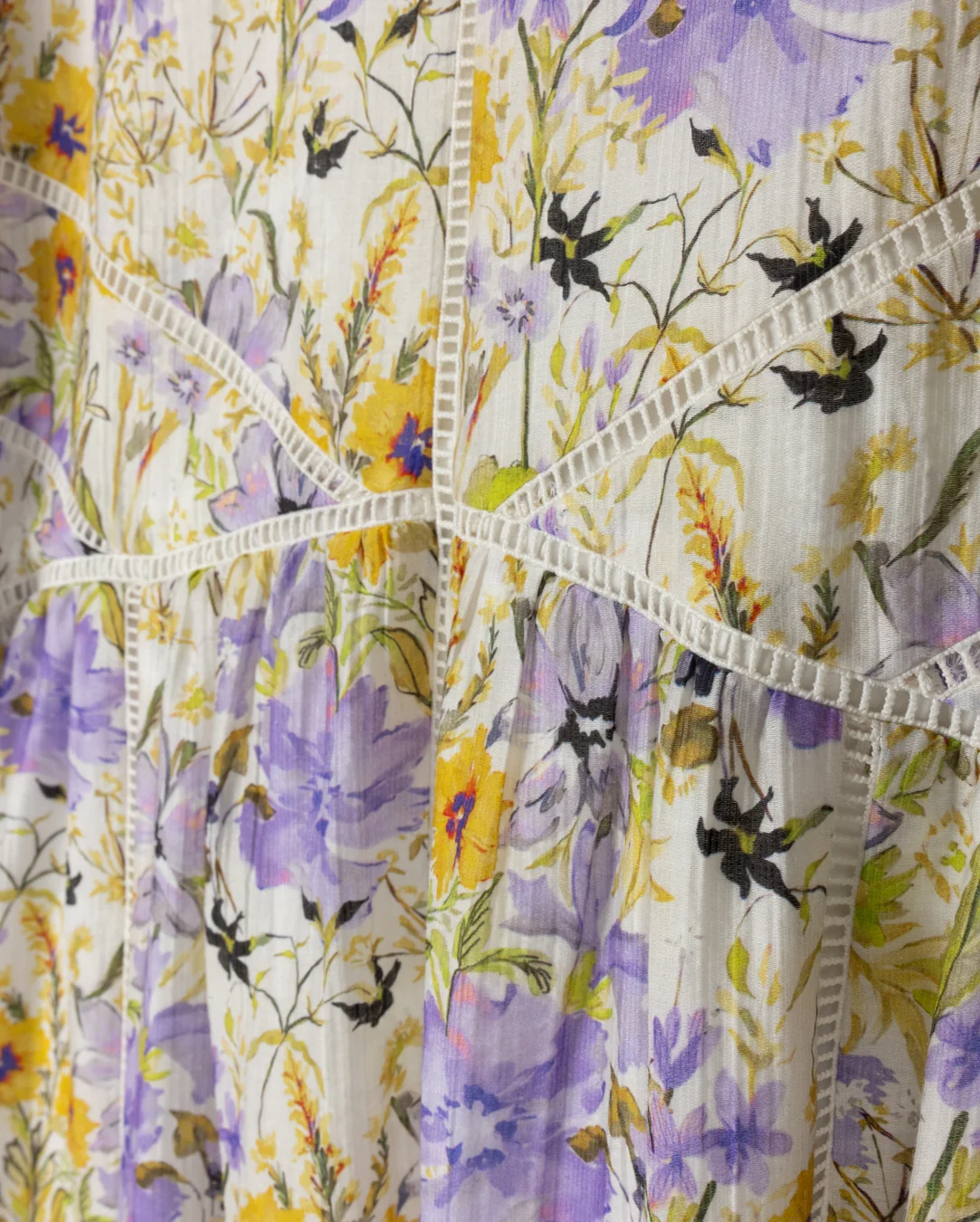 Square Fabric And Floral Midi Dress - Image 2