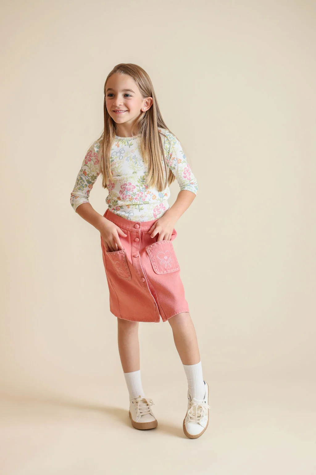 Stitched Detailed Trim Pocket Skirt - Image 3