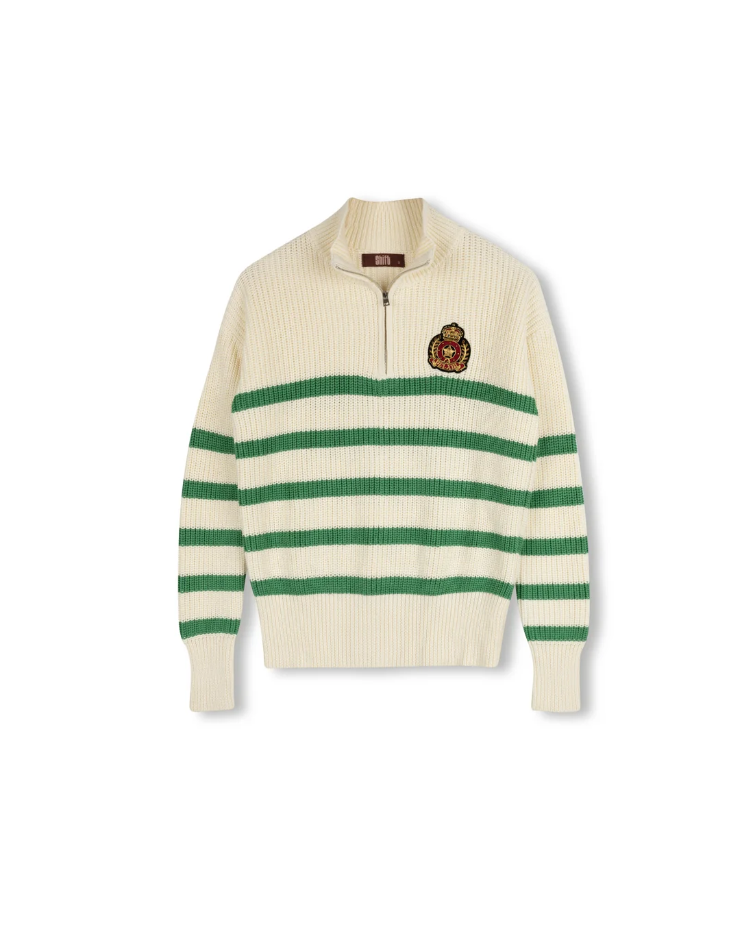 Stripe Quarter Zip Sweater