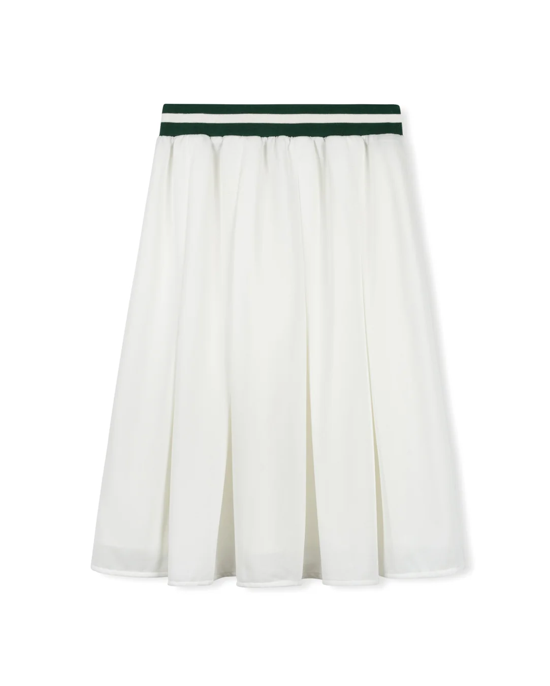 Striped Ribbed Waisted Pleated Skirt