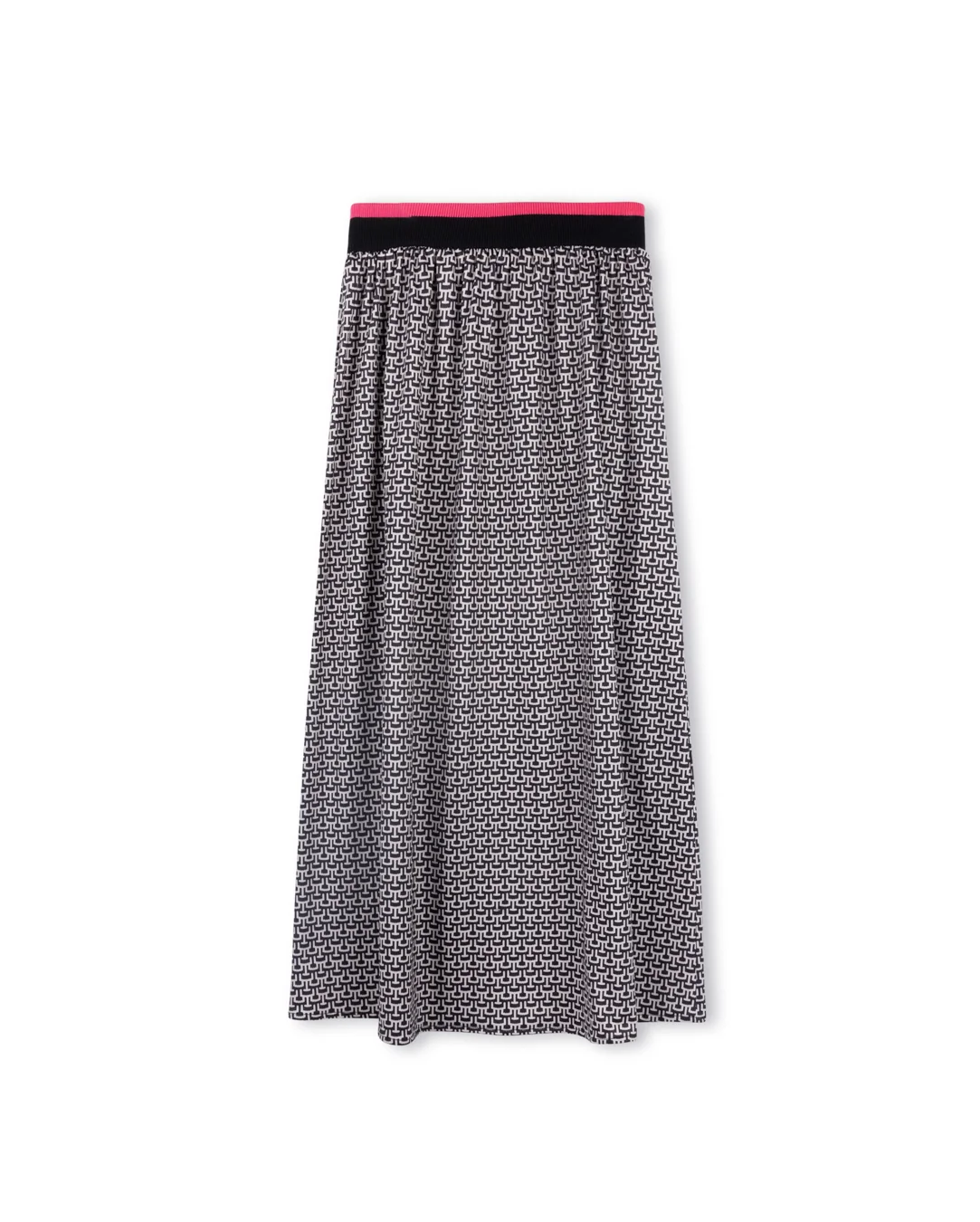 Trimmed Print Skirt