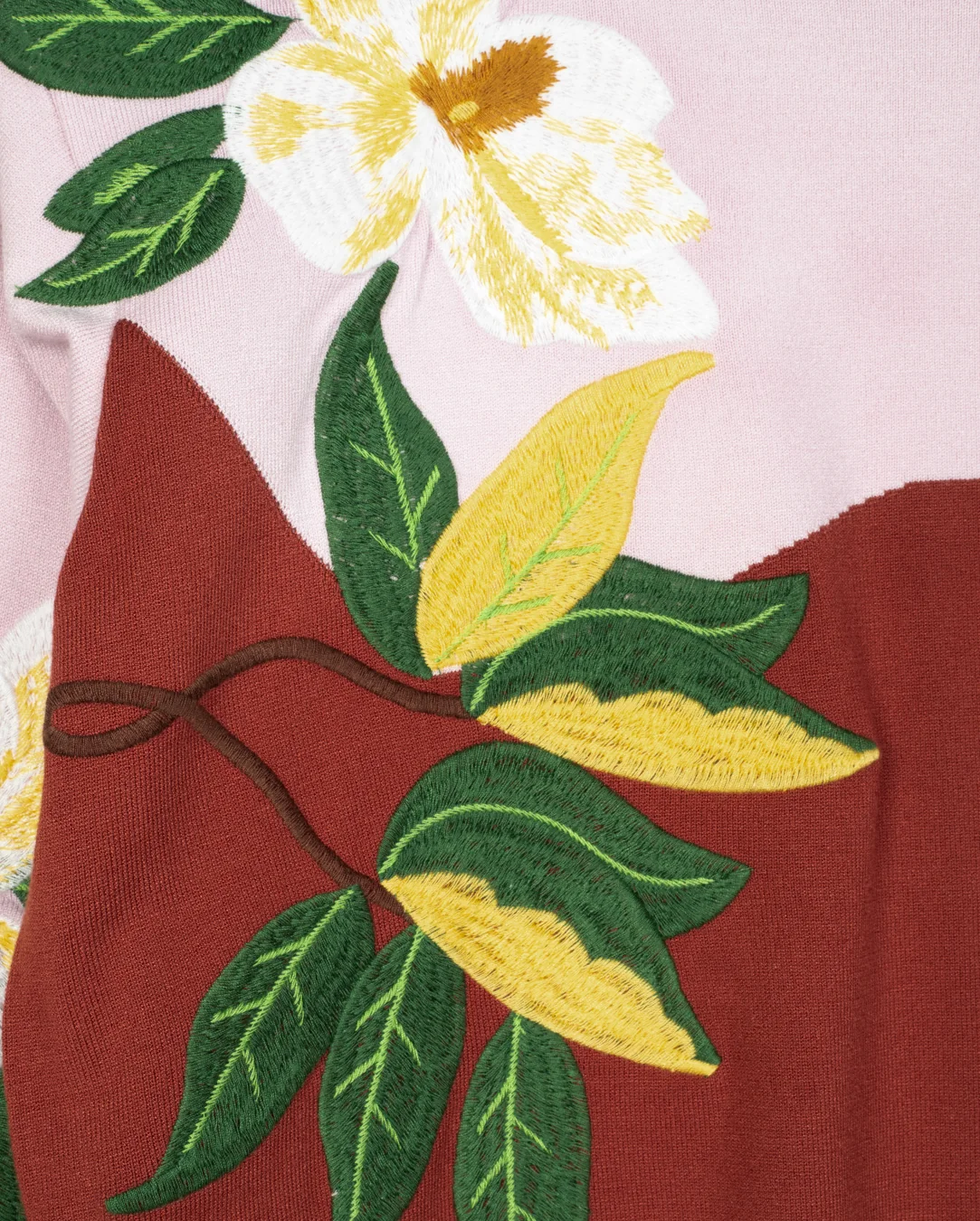 Two Tone Heavy Flower Sweater - Image 2