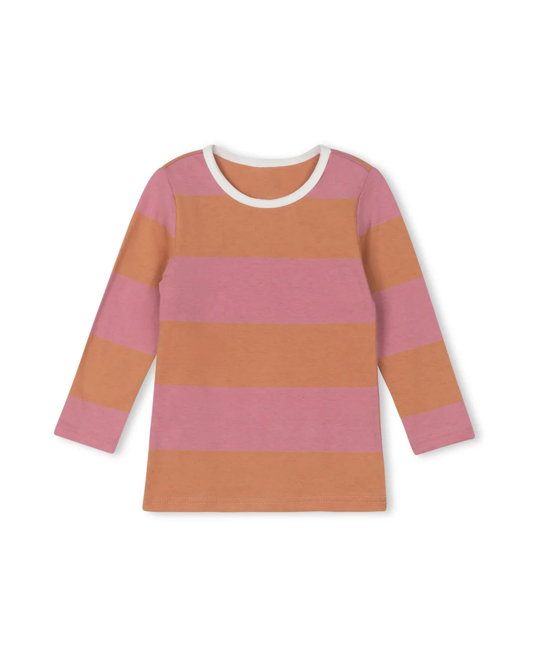Wide Striped Neck Trim T-shirt - Image 5